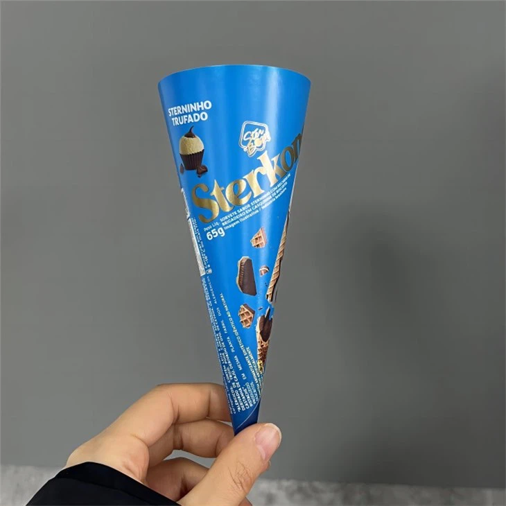 blue silver ice cream cone sleeves